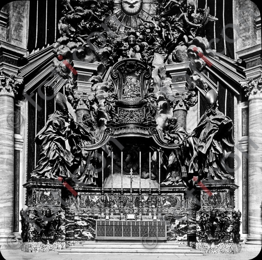 Kathedra von St. Petri | Chair of St. Peter - Foto foticon-simon-037-008-sw.jpg | foticon.de - Bilddatenbank für Motive aus Geschichte und Kultur